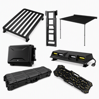 Kit de camping complet pour toit de voiture YYD OVERLAND 7 pièces avec auvent, barre lumineuse, étui et échelle pour JETOUR Traveler T2