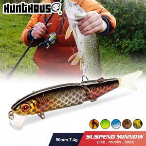 Señuelo de Pesca Articulado de <span class=keywords><strong>2</strong></span> Secciones, 90mm, 7.4g, Hundimiento Lento, con Cola Suave, Cebo Duro Realista para Trucha, Lubina, Lucio y Perca - Product Image 1