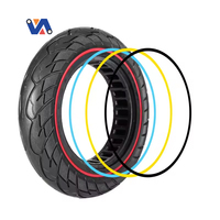 Neumático Sólido Rojo 10X2.125 con Anillo Rojo para Xiaomi M365/PRO/PRO2/1S Kukirin M4/M4 Pro Kukirin G2 Max Scooter, Disponible en la UE a Bajo Costo