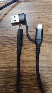 二合一多用途 USB 充电数据线 2m-6ft Type C 转 Type-C USB-A 3A 铝合金尼龙编织线，适用于移动电源、手机 - Product Image 2
