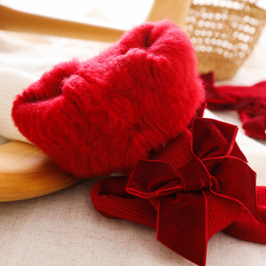 Jolis collants d'hiver avec nœud papillon pour bébé fille, bas en tricot doux pour bébé, bas de noël pour nouveau-né - Product Image 3