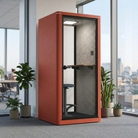 UNIBOOTH Cabine de réunion de luxe insonorisée 30 dB, ignifuge ISO 23351 ASTM-E84, à montage rapide pour bureaux ouverts et bibliothèques, OEM ODM
