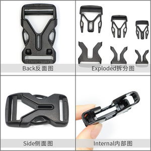 Hebilla de plástico en forma de Y para mochila, 120, 21 mm, 26 mm, 38 mm, hebilla de seguridad ligera para exteriores, para bolsas de senderismo - Product Image 2
