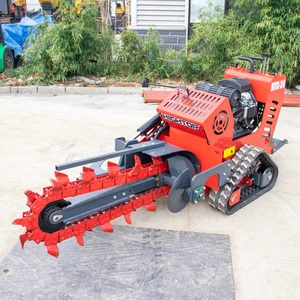 Htc-24 16kw Power Chain Trencher <b>Machine</b> <b>Walk</b>-behind Mini Tracked - Product Image 2