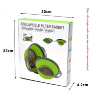 Direct beschikbare plastic ronde afdruipmandjes, inklapbaar, 3-delige set, voor het wassen van groenten en fruit