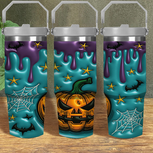 แก้ว<span class=keywords><strong>น</strong></span>้ำ 3 มิติ ลายแจ็คโอแลนเทิร์น ขนาด 30 ออ<span class=keywords><strong>น</strong></span>ซ์ พร้อมหูจับ แก้วเดินทางลายใยแมงมุมและคราบสีสำหรับฮาโลวีน สิ<span class=keywords><strong>น</strong></span>ค้าจากสหรัฐอเมริกา ของขวัญฮาโลวีน<span class=keywords><strong>น</strong></span>่ารักแต่หลอนๆ - Product Image 1