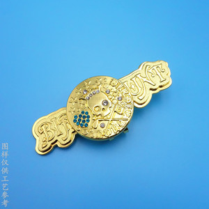 <b>Retro</b> 3D Metal Skull Hat Clip With Rhinestone Magnetic Golf Ball Marker Halloween <b>Decoration</b> Gift - Product Image 4