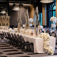 Chandelier moderne en métal doré pour table de mariage, centre de table, bougeoirs pour décoration, bougeoirs élégants