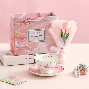 Cute Rabbit Design Coffee Cup and Saucer pink <b>Tea</b> <b>Gifts</b> <b>Set</b> for Women - Product Image 2