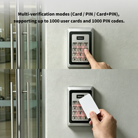 Lecteur de cartes EM 125 kHz, 12 V CC, contrôle d'accès autonome, clavier métallique, serrure de sécurité pour porte intérieure, 1000 utilisateurs, double mot de passe, 5 cm