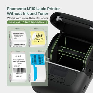 Mini fabricante térmico de etiquetas de código de barras <span class=keywords><strong>Phomemo</strong></span> M110 Impresoras inalámbricas de etiquetas de <span class=keywords><strong>precio</strong></span> sin tinta con aplicación gratuita en stock - Product Image 2