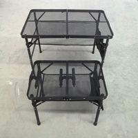 Table pliante de camping portable, légère, compacte, réglable en hauteur, en alliage d'aluminium, pour pique-nique, randonnée, plage, voyage, meubles d'extérieur