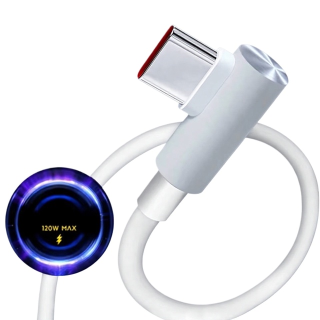 Elbow 90 Degree 1m Type C Data Cable 6A 120W Usb Fast Charging Cable Pd Data Cable for Iphone for Xiaomi for Gaming