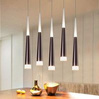 Lustre rotatif en fer pour escalier, tube conique noir, LED, pour maison, bureau, îlot de cuisine, salle à manger, café