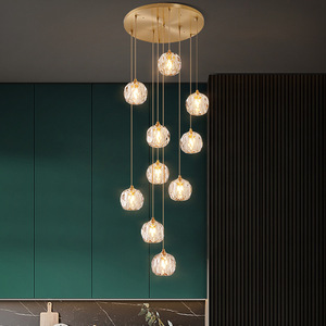 <span class=keywords><strong>Design</strong></span> semplice di lusso moderno <span class=keywords><strong>soggiorno</strong></span> ciondolo luce sfera di cristallo luce luce LED lampadario di cristallo per camera da letto - Product Image 1