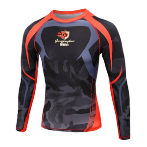 Col en V unisexe à manches longues de haute qualité mode Sport personnalisé vente en gros partout teinture impression 3D par sublimation t-shirt pour hommes - Product Image 3