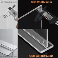 Présentoir publicitaire de taille personnalisée A5 A6 Menu de table en forme de T Porte-enseigne magnétique fort transparent A4 en acrylique