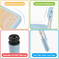 Ensemble table et chaises modernes en plastique SINKIPA pour enfants – Centre d'activités réglable 4 places pour tout-petits avec pieds antidérapants et résistants aux graffitis – Idéal pour l'école