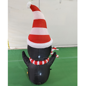 Décoration de jardin gonflable de Noël en forme de pingouin avec <span class=keywords><strong>canne</strong></span> en sucre LED pour fête de Noël - Product Image 4