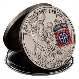 US Challenge Coin 82nd Antique Silver Plated Souvenirs and Gifts Collectible Commemorative Coins