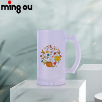 20% de réduction sur les mugs à bière en verre à sublimation moderne 16oz avec poignée Mug givré pour cadeaux d'affaires