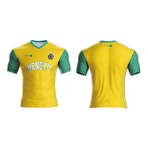 HENGYU maglia da <span class=keywords><strong>calcio</strong></span> a maniche corte traspirante in poliestere con scollo a V, uniforme per il <span class=keywords><strong>calcio</strong></span> sportivo maschile - Product Image 5