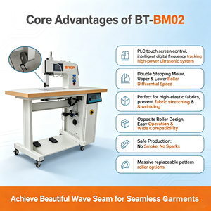 เครื่องซีลแบบคลื่นอัลตราโซนิก BT-BM02 สำหรับงานตัดเย็บเสื้อผ้ากีฬาแบบไร้รอยต่อ - Product Image 2