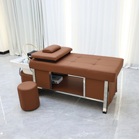 Lit de lavage intégré pour salon de beauté et barbier, avec fonction spa capillaire, cycle d'eau spécial pour salon de beauté thaïlandais et chauffe-eau pour traitement capillaire