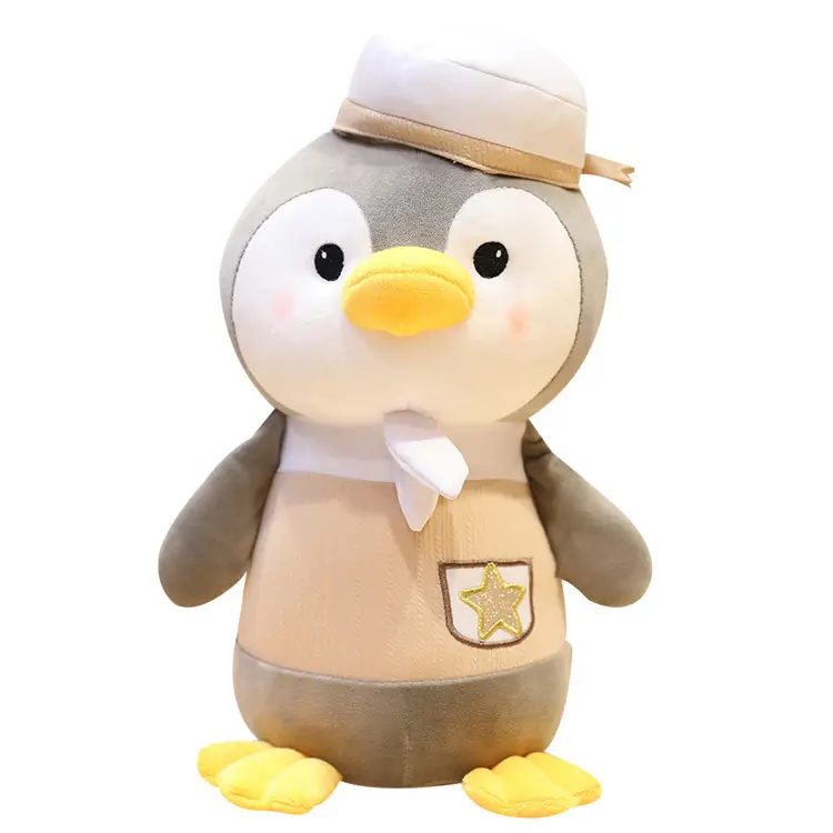 Hot Selling Cartoon ausgestopfte Meeres tier Simulation Pinguin mit Hut Kinder Plüsch tier