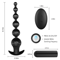 S-hande Plug anal en silicone, masseur électrique à 9 vitesses, perles anales télécommandées, jouet sexuel pour homme