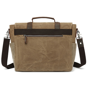 Sac à dos diagonal en toile pour hommes et femmes sac de photographie à épaule unique décontracté avec couche supérieure sac à main en cuir Crazy Horse - Product Image 4