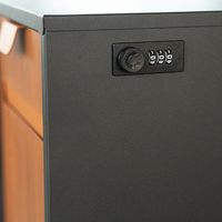 Grande boîte de dépôt de colis extérieure en métal noir avec serrure à code mécanique pour le courrier domestique