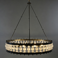 Lustre suspendu YH de style américain classique, structure ajourée, verre dépoli, pour salle à manger et cuisine