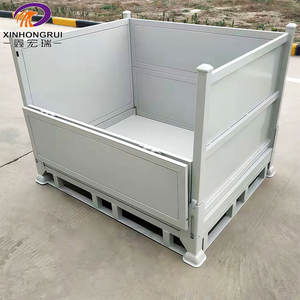 Boîte de rangement en acier Q235 durable, industrielle, empilable, avec revêtement en poudre, capacité de 1000 kg, montage facile, palette métallique de stockage - Product Image 3