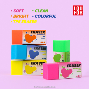 Juego de 5 Mini Borradores Fluorescentes de TPE, Borradores de Lápiz Suaves, Coloridos y de Neón para Estudiantes, Niños y Material Escolar - Product Image 5