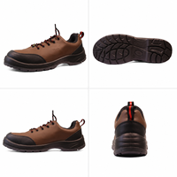 Chaussures de sécurité ACE basses pour le travail de construction, antidérapantes, confortables, imperméables, en cuir véritable, avec embout en acier pour la semelle intermédiaire, idéales pour l'été