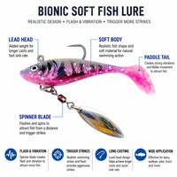 Leurre souple de pêche à queue de pagaie avec lame rotative - Leurre de pêche au basse à tête plombée