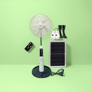 Ventilador <span class=keywords><strong>de</strong></span> Pie con Energía Solar <span class=keywords><strong>de</strong></span> 16 Pulgadas, 12V AC/DC, USB, con 2 Bombillas y Batería, Precio Económico en Foshan, China - Product Image 1