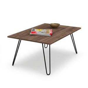 Modern Wood <b>Coffee</b> <b>Table</b> with <b>Metal</b> Hairpin <b>Legs</b> Square Living Room Furniture Minimalist Design Durable Home Decor - Product Image 1