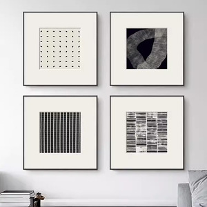 <span class=keywords><strong>Peinture</strong></span> décorative abstraite médiévale française noir et blanc sur toile encadrée de haute qualité pour salon, tableau mural pour restaurant - Product Image 3