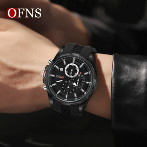 OFNS 8025 moda negocios hombres relojes de cuarzo multifuncional seis agujas tres ojos cronógrafo impermeable calendario hombres reloj - Product Image 2
