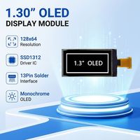 Pantalla OLED SSD1312 de 1.3 Pulgadas, Resolución 128x64, Tipo de Soldadura de 13 Pines, Interfaz SPI I2C de 4 Cables, Pantalla PMOLED Autoluminiscente