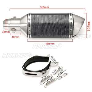 Pot d'échappement universel modifié pour moto 310mm 38-51mm, silencieux Ak pour scooter, pit bike, dirt bike, compatible Honda CBR250 CB400 YZF FZ400 Z750 - Product Image 3