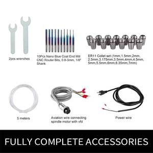 Kits de moteur de broche refroidi par eau Zhong Hua Jiang Machinery Accessories 1,5 kW ER16 80 mm 24 000 tr/min avec variateur de fréquence pour routeur CNC - Product Image 4