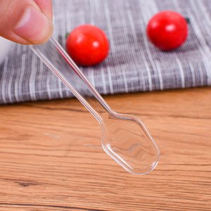 Disposable Transparent Plastic <b>Mini</b> Tasting Spoons For Yogurt Ice Cream Pudding Catering Use 100 <b>Pcs</b> - Product Image 2