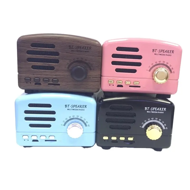 Birthday Gift Colorful Shape Vintage Radio Small Multimedia Mini Retro Speaker BT with Fm Radio