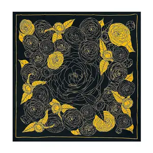 2021 Fall Winter New Brand design floral printed Silk Scarf for Women America Twill Silk 130cm Square Shawl Scarves