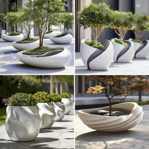 Pot de fleurs en fibre de verre, parc, école, centre commercial, grand bac à fleurs, <span class=keywords><strong>jardin</strong></span> extérieur, jardinière en FRP, bassin paysager commercial - Product Image 6