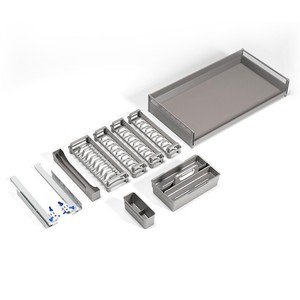 Cooper Built-In <b>Kitchen</b> Drawer Dish Rack Aluminum Alloy Square Pull-Out Design Minimalist for Dish and Bowl <b>Storage</b> - Product Image 4