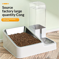 Distributeur manuel de nourriture durable pour animaux de compagnie et fontaine à eau pour chats 4L, gamelles portables en plastique anti-renversement pour chats, chiens et petits animaux